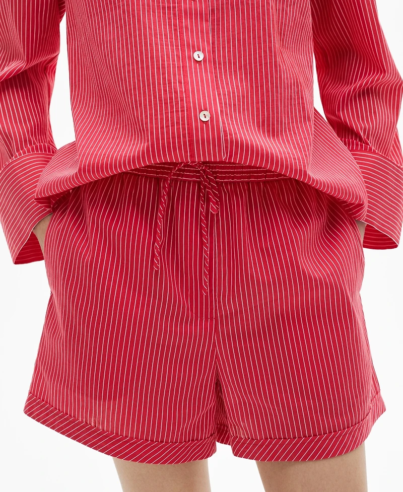 Mango Women's Striped Cotton Blend Shorts