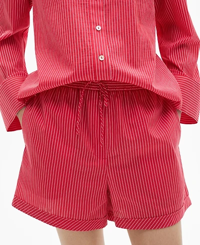 Mango Women's Striped Cotton Blend Shorts