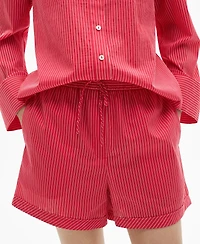 Mango Women's Striped Cotton Blend Shorts