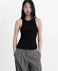 Mango Women's Fine Ribbed Knit Top