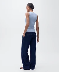 Mango Women's Ribbed Knit Top