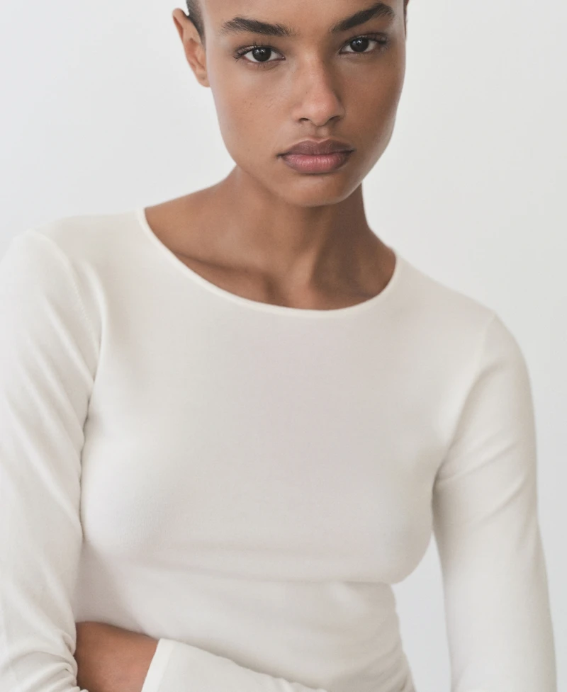 Mango Women's Fine-Knit Fitted Sweater
