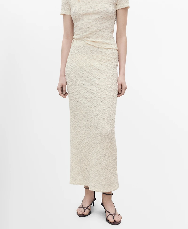 Mango Women's Textured Fitted Skirt