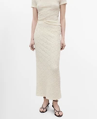 Mango Women's Textured Fitted Skirt