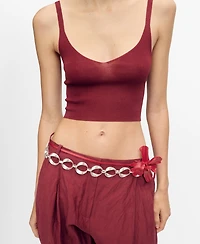 Mango Women's Fine-Knit Crop Top
