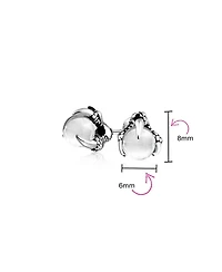 Bling Jewelry Set of 2 Gothic Punk Rocker Dragon Claw Multi Color Ball Stud Earrings