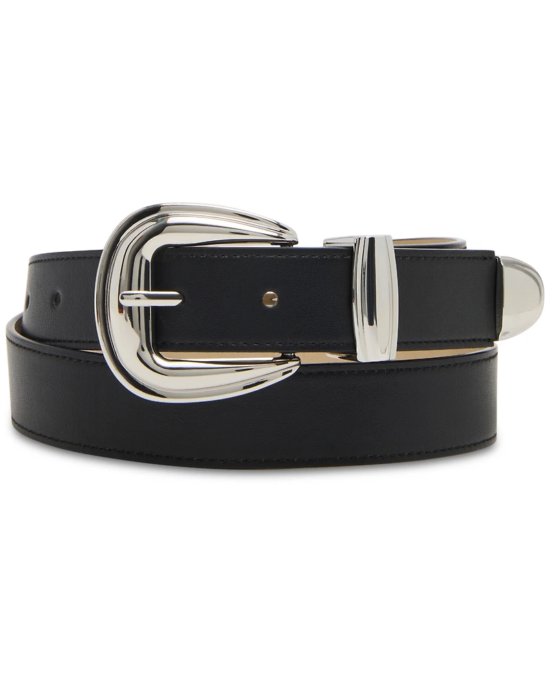 Steve Madden Hardware-Embellished Faux-Leather Belt