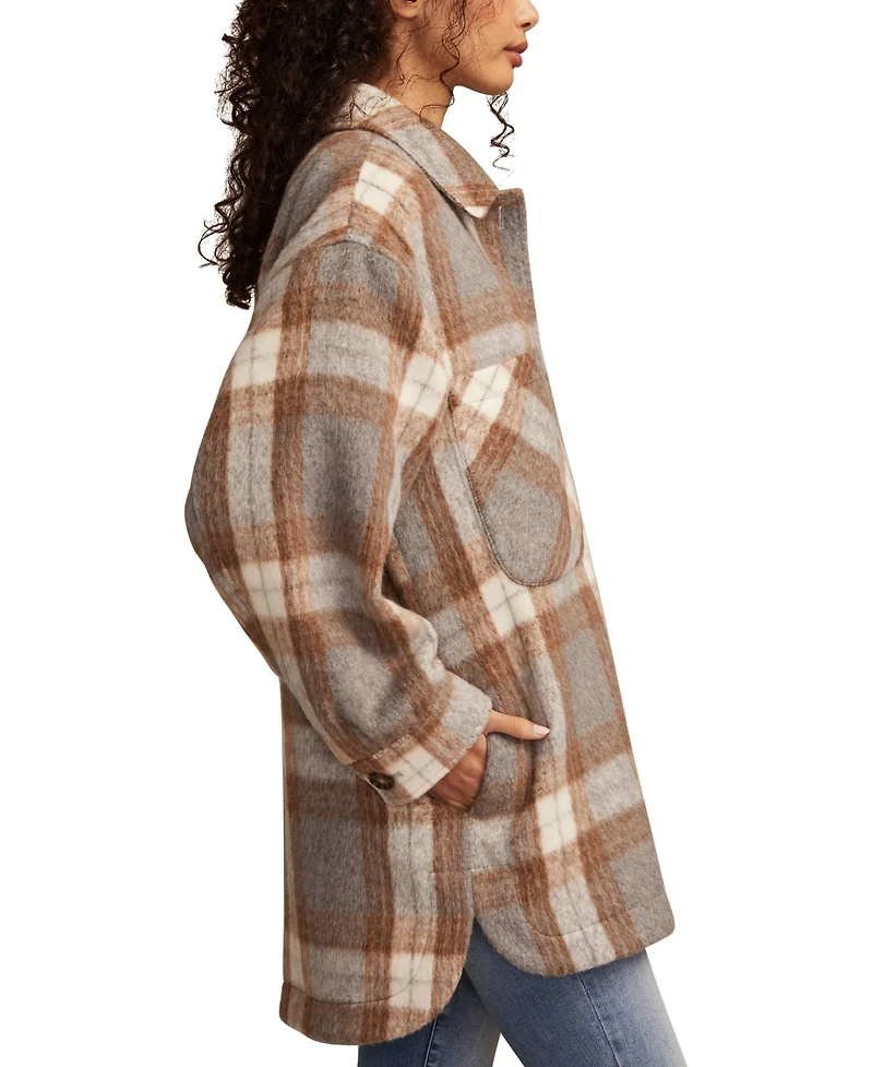 Lucky Brand Women's Oversized Plaid Shirt Jacket