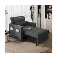 Yaheetech 3-in-1 Convertible Sleeper Chair Bed with Adjustable Backrest