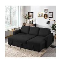 L-Shaped Reversible Sleeper Sectional Sofa with Chaise & Usb Type-c Ports