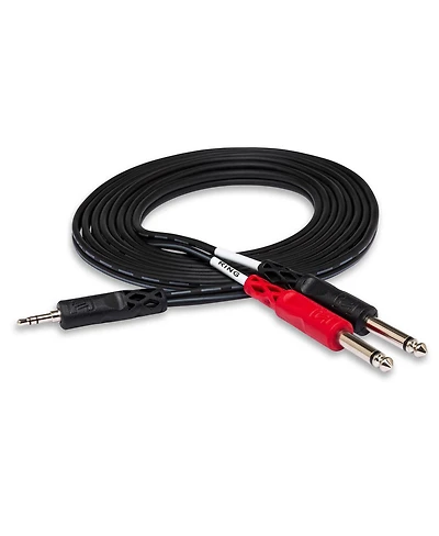 Hosa Technology 3' Stereo 3.5mm Mini Male to Two 1/4" Phone Males Breakout Y-Cable