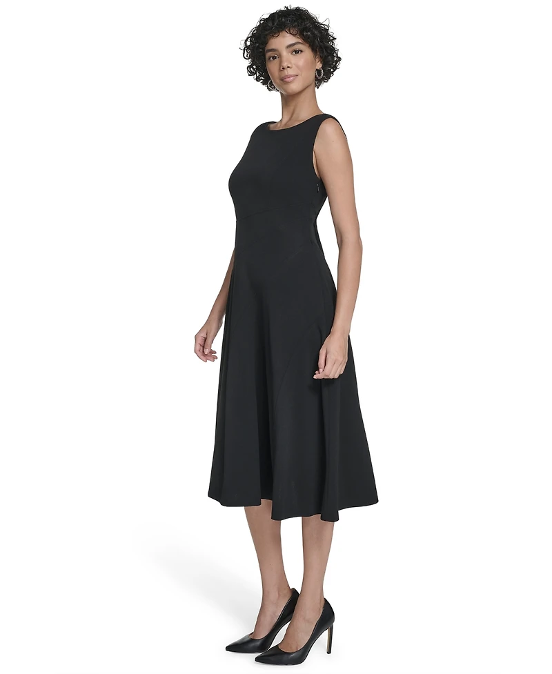 Calvin Klein Women's Seamed Boat Neck Midi Dress