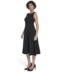 Calvin Klein Women's Seamed Boat Neck Midi Dress