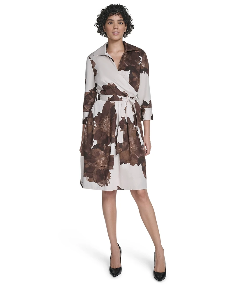 Calvin Klein Women's V-Neck Shirt Dress