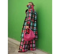 Isaac Mizrahi Women's Plaid Trench Coat