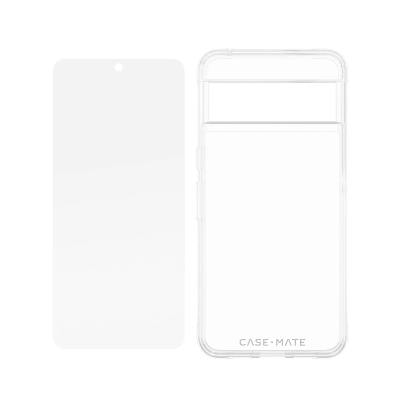 Case-Mate Protection Pack Tough Case and Glass Screen Protector for Google Pixel 8 Pro-Clear