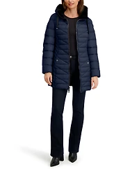 Nautica Women's Faux-Fur-Lined Hooded Puffer Coat