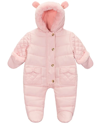 S Rothschild & Co Baby Girls Diamond Mixed Quilt Pram Snowsuit