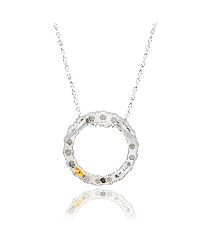 Suzy Levian New York Suzy Levian Sterling Silver White Topaz Circle Eternity Necklace
