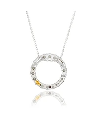 Suzy Levian New York Suzy Levian Sterling Silver White Topaz Circle Eternity Necklace