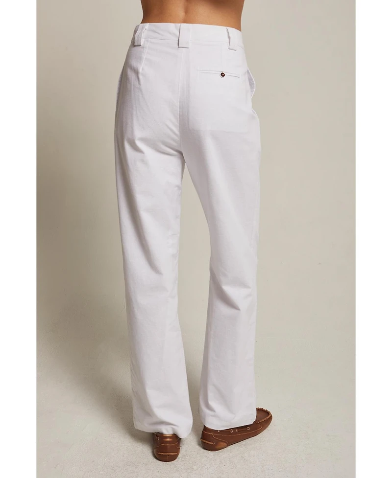 Crescent Women's Erin Straight Leg Linen Trousers Success