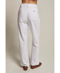 Crescent Women's Erin Straight Leg Linen Trousers Success