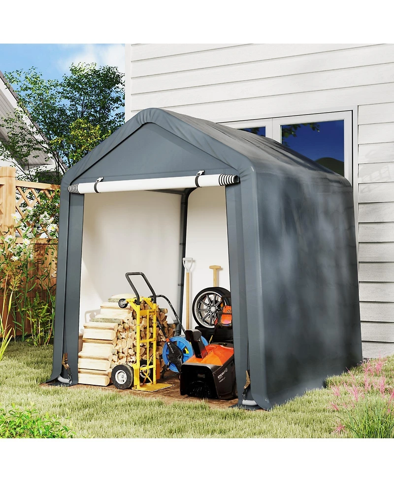 Akiudex 6 x 6.5 Feet Portable Motorcycle Outdoor Storage Shelter