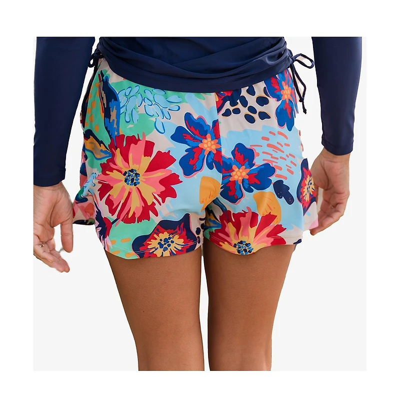 Calypsa Women's Plus Size Classic Fit Swim Shorts With Panty