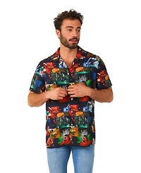OppoSuits Men's Official GhostFace Hawaii Shirt - Halloween Themed Party Short Sleeve Multicolor