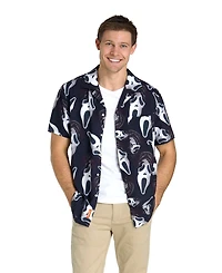 OppoSuits Men's Official GhostFace Hawaii Shirt - Halloween Themed Party Short Sleeve Multicolor