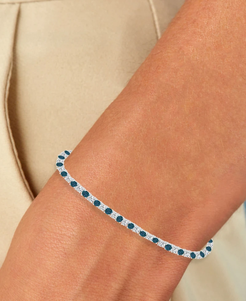 Round-Cut Cubic Zirconia Bracelet Sterling Silver