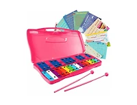 Akiudex 25-Note Portable Xylophone with Rainbow Keys and Carrying Case