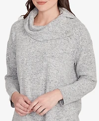 Ruby Rd. Petite Heather Cozy Knit Split Cowl Top
