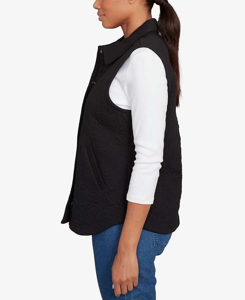 Ruby Rd. Petite Quilted Terry Inner Beauty Vest Jacket