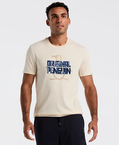Original Penguin Men's Graphic Applique Logo Short Sleeve Jersey T-Shirt