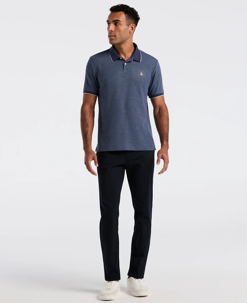 Original Penguin Men's Honeycomb Pique Tipped Short Sleeve Polo Shirt