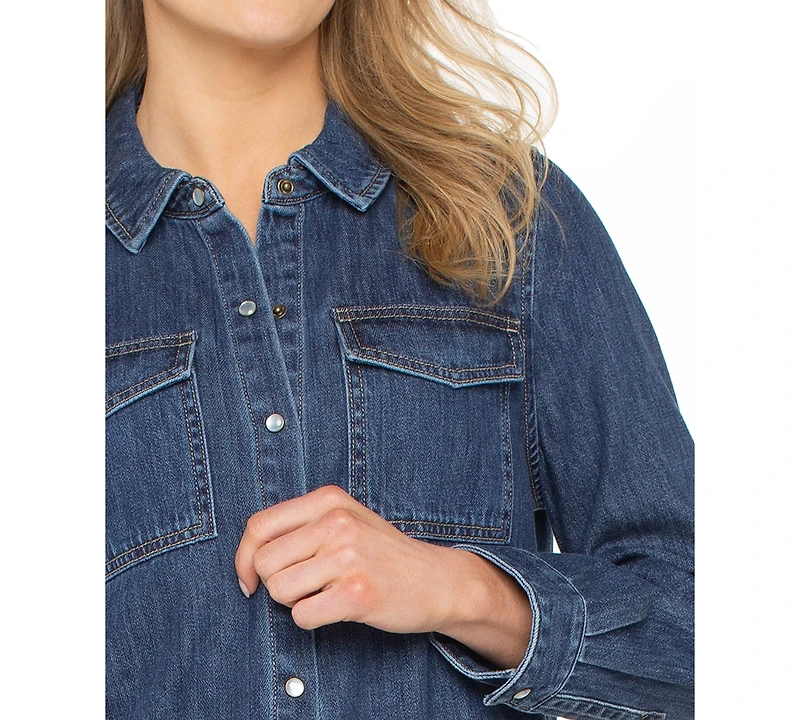 Liverpool Los Angeles Petite Button Front Shirt