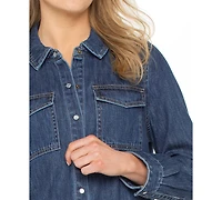 Liverpool Los Angeles Petite Button Front Shirt
