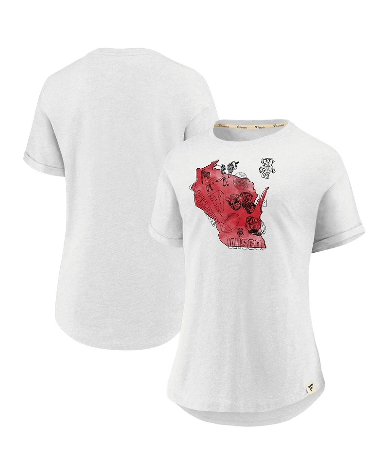 Fanatics Women's White Wisconsin Badgers True Classics Home State T-Shirt