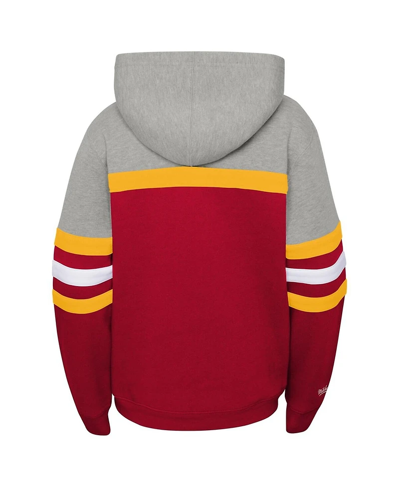 Mitchell & Ness Big Boys and Girls Red Kansas City Chiefs Throwback Head Coach Pullover Hoodie