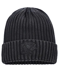 Fanatics Men's Black Pittsburgh Penguins Authentic Pro Road Cuffed Knit Hat