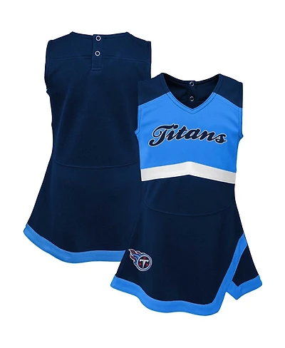 Outerstuff Girls Baby Boys and Navy Tennessee Titans Cheer Captain Jumper Dress