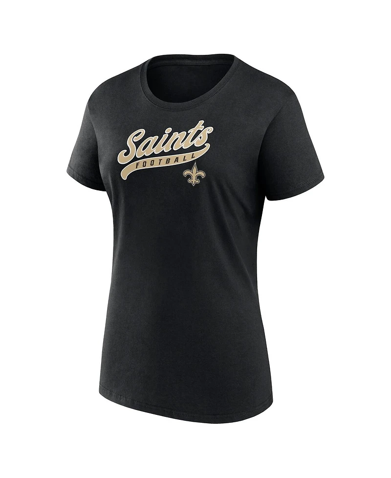 Fanatics Women's Black New Orleans Saints Start to Finish T-Shirt