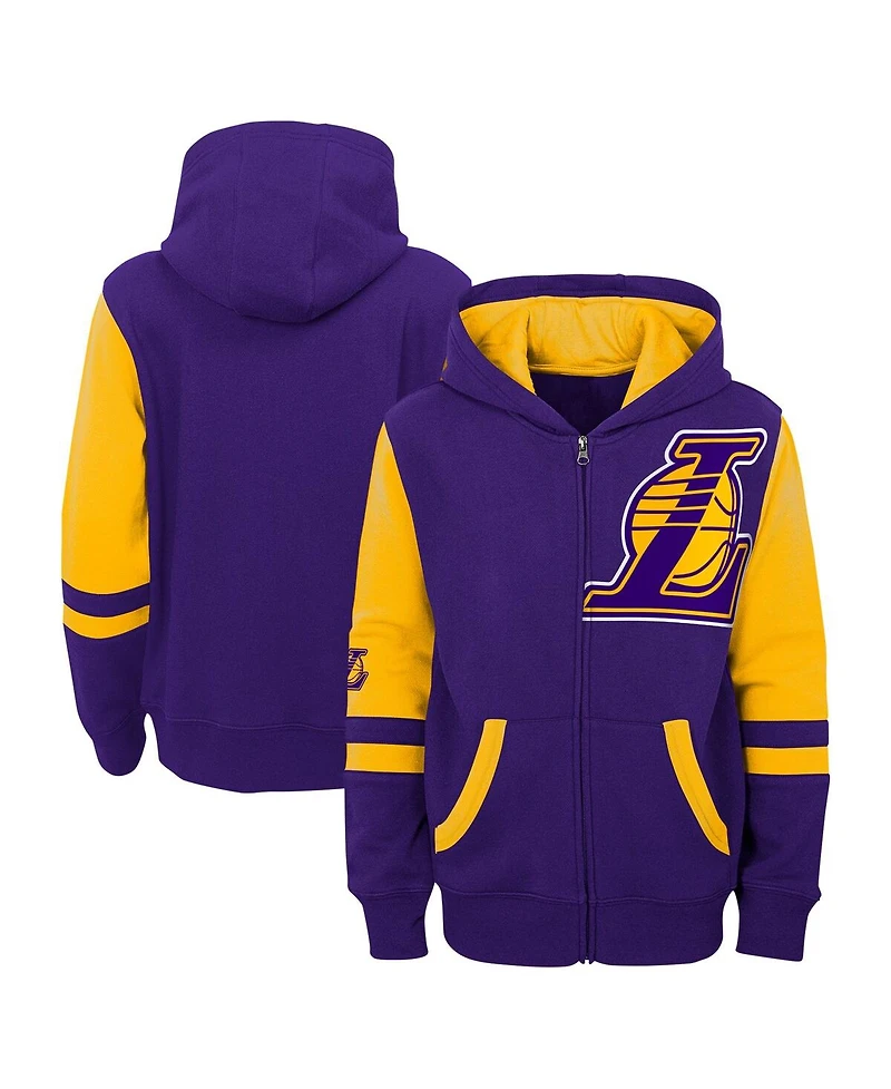 Outerstuff Preschool Purple Los Angeles Lakers Straight to the League Full-Zip Hoodie