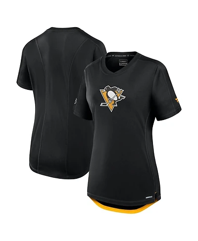 Fanatics Women's Black Pittsburgh Penguins Authentic Pro Rink T-Shirt