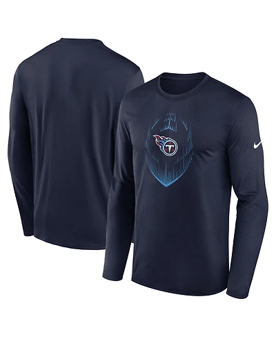 Nike Men's Navy Tennessee Titans Icon Legend Performance Long Sleeve T-Shirt