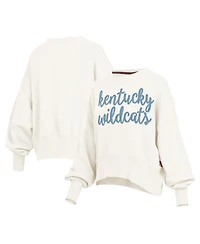 Pressbox Women's Cream Kentucky Wildcats Chelsea Oversized Pullover Sweatshirt