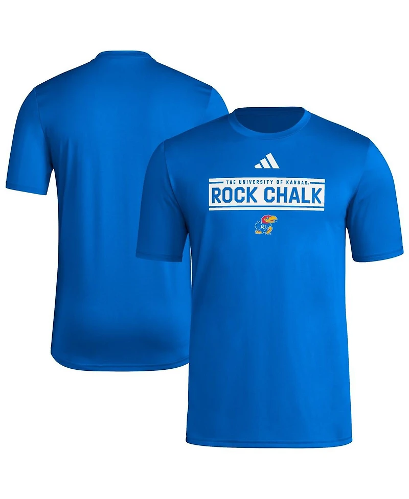 Adidas Men's Royal Kansas Jayhawks Locker Slogan Pre-Game T-Shirt