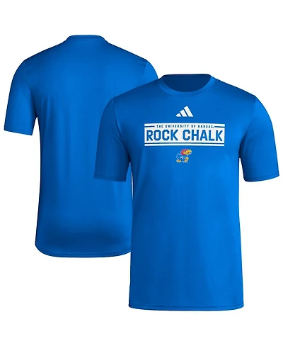 Adidas Men's Royal Kansas Jayhawks Locker Slogan Pre-Game T-Shirt