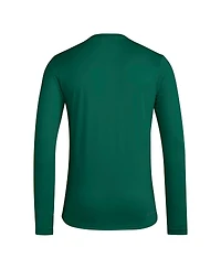 Adidas Men's Green Miami Hurricanes Locker Practice Football Pre-Game Long Sleeve T-Shirt